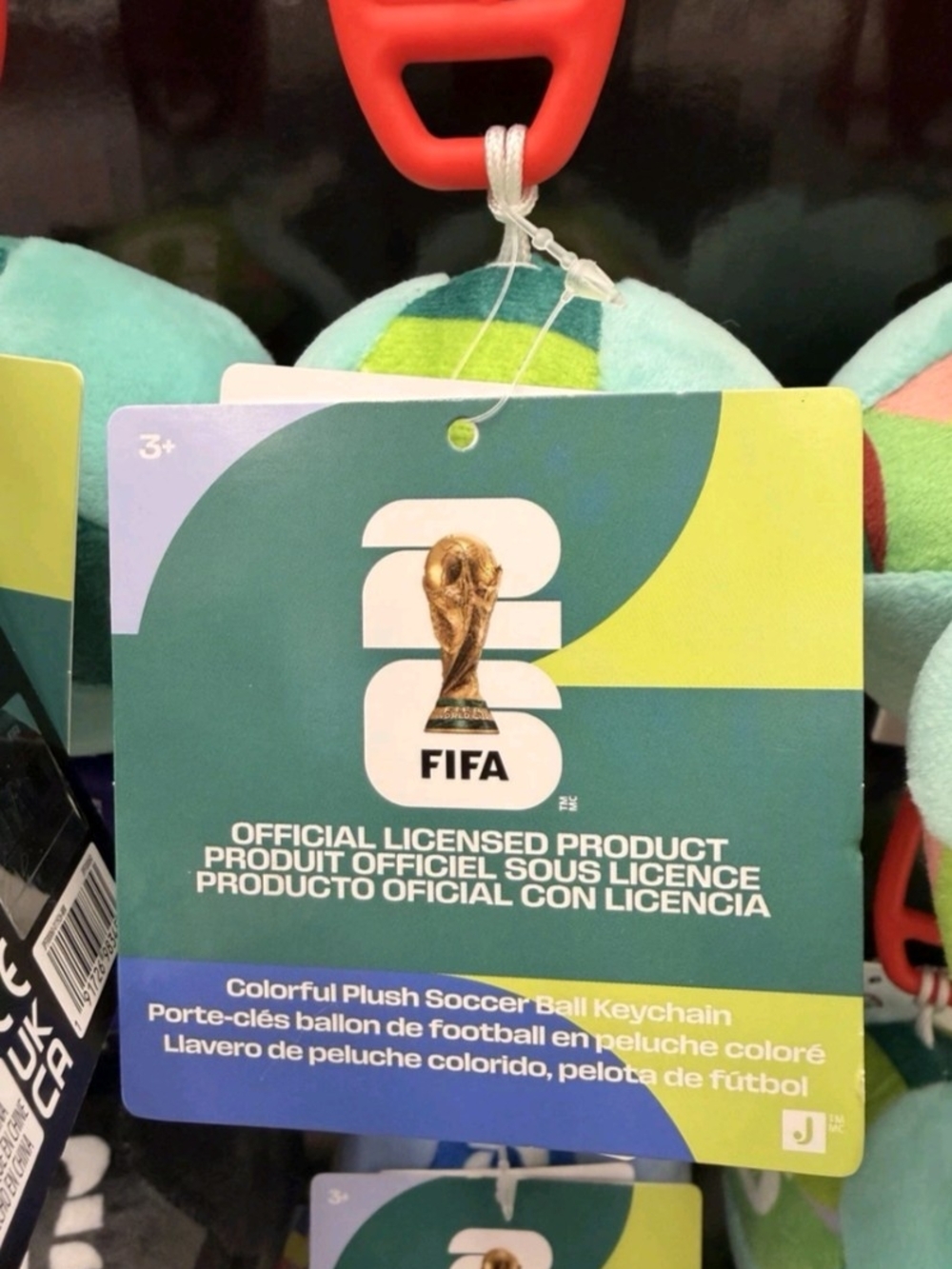 FIFA Official Colorful Plush Soccer Ball Keychain - Green/Teal
